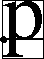 The letter 'p' showing its 'reference point'